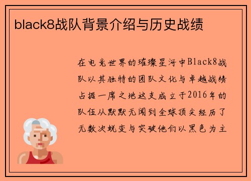 black8战队背景介绍与历史战绩